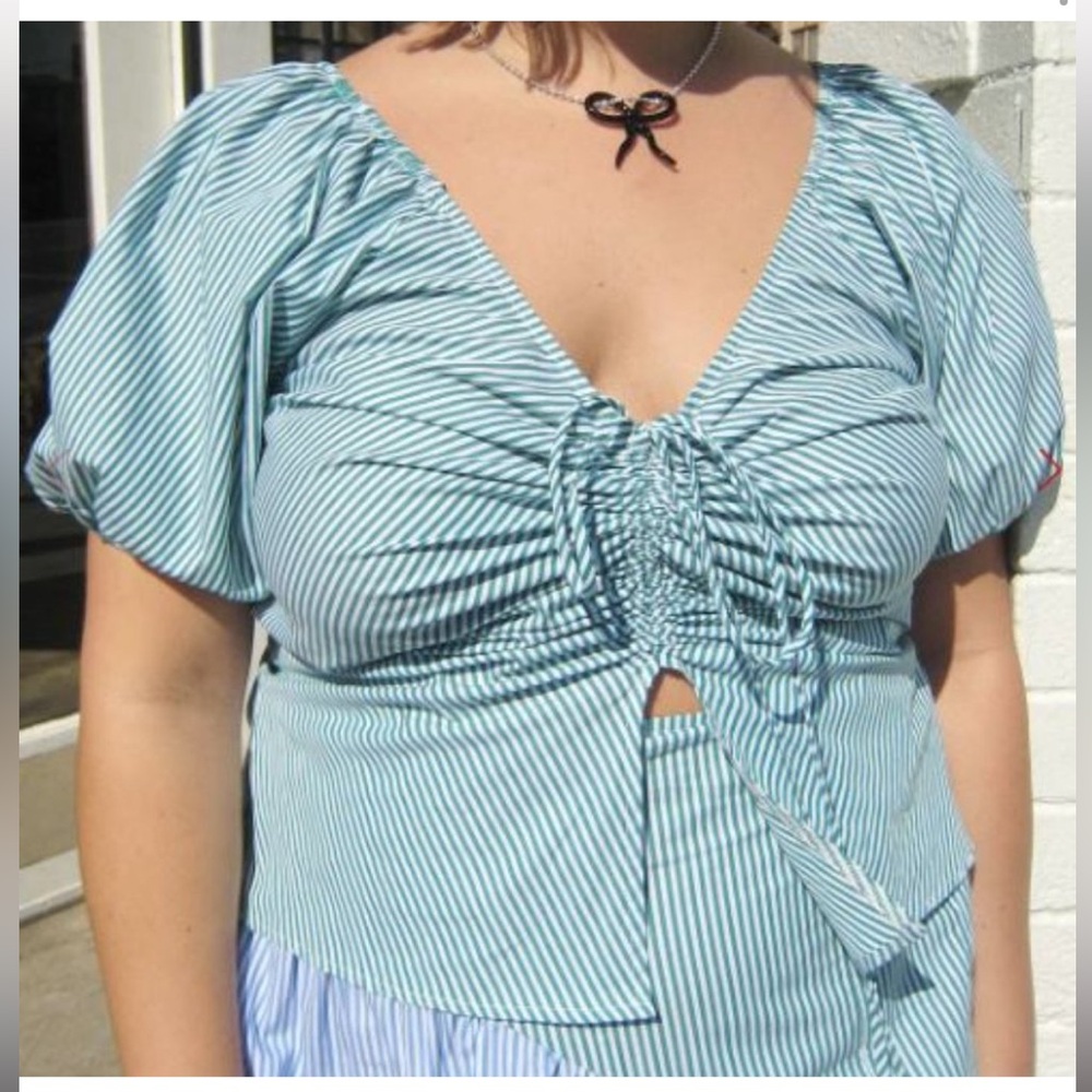 Margaret Top LISA SAYS GAH - GREEN STRIPE - ASST SIZES NWT